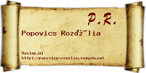 Popovics Rozália névjegykártya